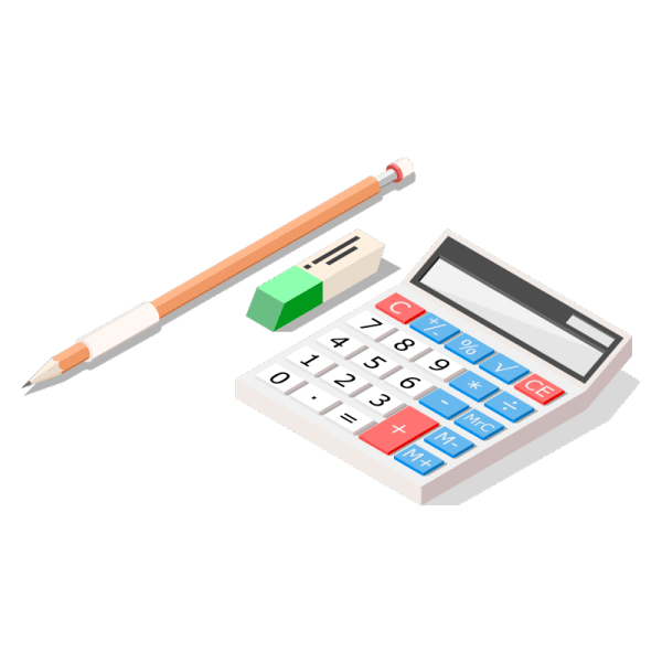 calculator and pencil