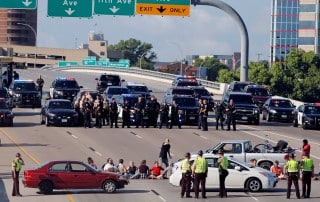 blocked freeway